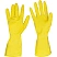 превью Перчатки Luscan резиновые латекс хлопковое напыление желтые р M (5 пар/уп)