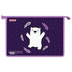 Папка для тетрадей ПИФАГОР А4, 1 отделение, картон/пластик, на молнии, «Happy bear»