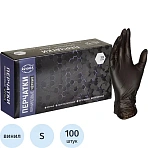Перчатки однораз. виниловые, н/о, черн. AVIORA (S) 50п/уп 5.5гр 402-734 ПС