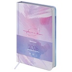 Ежедневник датированный 2026 А5 138×213 мм, BRAUBERG «Vista», под кожу твердый, «Pastel»