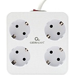 Сетевой фильтр Cablexpert Plate 4р/2м, 10А, 2xUSB, белый(PLT-4-C2U2-W-2)