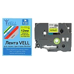 Картридж Vell VL-FX631CH(с чипом,12мм, черный/желтом)для PT-100E/100ECH/D200