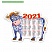 превью Календарь настенный 2021 год Символ года с фигурной вырубкой на магните (145×100 мм, 4 штуки в упаковке)