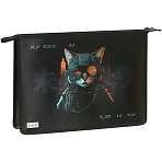 Папка для тетрадей 1 отделение, А4, ArtSpace «RoboCat», ламинированный картон, фольга, на молнии
