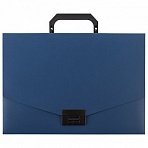 Портфель пластиковый STAFF А4 (320×225×36 мм), без отделений, синий, 229240
