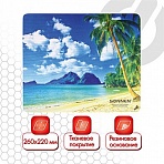 Коврик для мыши SONNEN «BEACH», резина + ткань, 260×220х3 мм