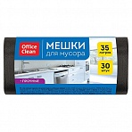 Мешки для мусора 35л OfficeClean ПНД, 50×64 см, 12мкм, 30шт., прочные, черные, в рулоне