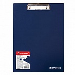 Доска-планшет BRAUBERG "Contract", плотная, с верхним зажимом, А4, 313х225 мм, пластик, синяя, 1,5 мм