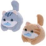 Игрушка пищалка мягкая заводная «Кот с рыбой», 7.5 см, ассорти 2 цвета, WOOZOO (ВУЗУ)