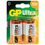 Батарейки GP Ultra, D (LR20, 13А), алкалиновые, 2 шт., в блистере