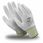 Перчатки полиэфирные MANIPULA ПОЛИСОФТ, полиуретановое покрытие (облив), р-р 10 (XL), белые