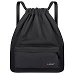 Рюкзак спортивный мешок HEIKKI CASUAL (ХЕЙКИ) с дополнительным карманом, 44×34 см, Total black