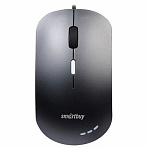 Мышь проводная бесшумная SMARTBUY 288-K, USB, 2 кнопки + 1 колесо, оптическая, черная, 02019
