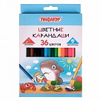 Карандаши цветные ПИФАГОР «Веселые акулята»36 цветовклассическиезаточенные181819