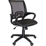 Кресло оператора EChair-304 (ткань черная, сетка черная, пластик)