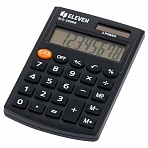 Калькулятор карманный Eleven SLD-200NR, 8 разрядов, двойное питание, 62×98×10мм, черный
