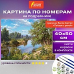 Картина по номерам 40×50 см, ОСТРОВ СОКРОВИЩ «Пейзаж с рекой», на подрамнике, акрил, кисти