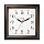 Часы настенные TROYKA 81863835, квадрат, белые, коричневая рамка, 29×29×3.5 см