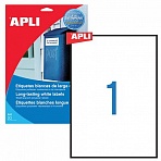 Этикетка самоклеящаяся APLI на листе формата А4, 1 этикетка, размер 210×297 мм, всепогодная, белая, 20 л.