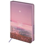 Ежедневник датированный 2026 А5 138×213 мм, BRAUBERG «Vista», под кожу твердый, «Serenity»