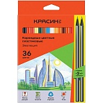 Карандаши цветные пластиковые Красин «Эволюция», 36цв. +2 ч/г HB, заточен., картон, европодвес