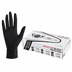 Перчатки нитриловые сверхпрочные с текстурой SFM MEGA TEX BLACK 25 пар (50 штук)размер L (большой)