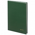 Книга учета 96 л., А4 200×290 мм BRAUBERG, клетка, твердая обложка, бумвинил, блок офсет, зеленая, 130222