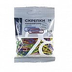 Скрепки 28 мм Globus металлические с полимерным покрытием (100 штук в упаковке)