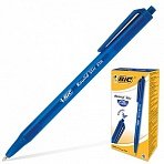 Ручка шариковая масляная автоматическая BIC Round Stic Clic синяя (толщина линии 0.4 мм)