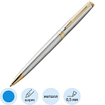 Ручка шариковая Waterman Hemisphere синяя серебристый с позолотой корпус