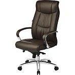 Кресло руководителя Echair-534 TL (кожа коричневая, хром)