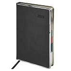 Ежедневник датированный 2026 А5 148×218 мм, GALANT «Infinity Silver», под кожу, серый