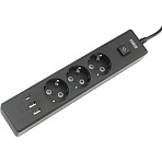 Удлинитель Power Cube, 3р с/з вык.,3USB, 3500 Вт, 16А,1.9 м, 3×1.0 (черный)