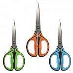 Ножницы BRAUBERG «ULTRA COLOR», 190 мм, резиновые ребристые вставки, ассорти, европодвес