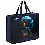 Папка на молнии с ручками ЮНЛАНДИЯ А4, 1 отделение, пластик, 80 мм, «Beware»