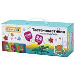 Тесто-пластилин для лепки СУПЕР ПЛАСТИЧНОЕ, 24 цвета, 1200 г, крышки-штампики, BAMBOX (БАМБОКС)