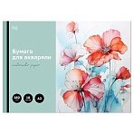 Папка для акварели, 10л., А3 BG «Маки», 180г/м2