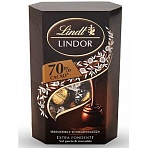 Конфеты LINDOR из горьк шоколада нач из темного трюфеля. какао мин.70%,200г