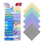 Салфетки из МИКРОФИБРЫ 30×30 см PASTEL COLOUR, big pack, КОМПЛЕКТ 10 штук, 180 г/м2, LAIMA HOME
