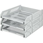 Лоток для бумаг горизонтальный Deli E9209 набор 3шт на металл. стерж серый