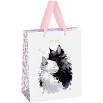 Пакет подарочный 18×23×10см MESHU «Hugs», фольга, матовая ламинация