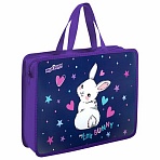 Папка на молнии с ручками ЮНЛАНДИЯ А4, 1 отделение, пластик, 80 мм, «Fluffy Tail»