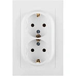 Розетка 2-ая с/з 16А в сборе SE AtlasDesign Белый (ATN000124)