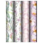 Упаковочная бумага глянц. 70×100см, MESHU «Bouquet», 80 г/м2, ассорти, 4 дизайна