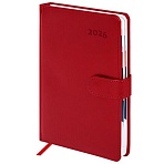 Ежедневник датированный 2026 А5 148×218 мм, GALANT «Ritter», под кожу, красный