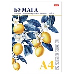 Папка для рисования А4, 20 л., 220 г/м2, HATBER, 210×297 мм, «Ветка лимона», 090296
