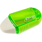 Ластик-точилка Комус, вращающийся корпус, термопласт. каучук, зеленый