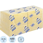 Салфетки бумажные Luscan Profi Pack 1-слойные (24×24 см, пастель, желтые, 400 штук в упаковке)