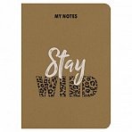 Тетрадь 60 л. в клетку обложка КРАФТ, бежевая бумага 70 г/м2, сшивка, В5 (179×250 мм), СЛОГАН, BRAUBERG