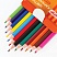 превью Карандаши цветные ПИФАГОР «КОТИК», 12 цветов, пластиковые, классические заточенные
